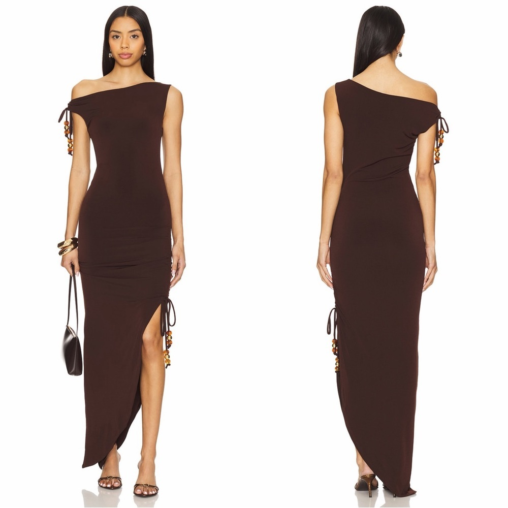 Lovers and Friends Gabrielle Midi Dress in Chocolate Brown